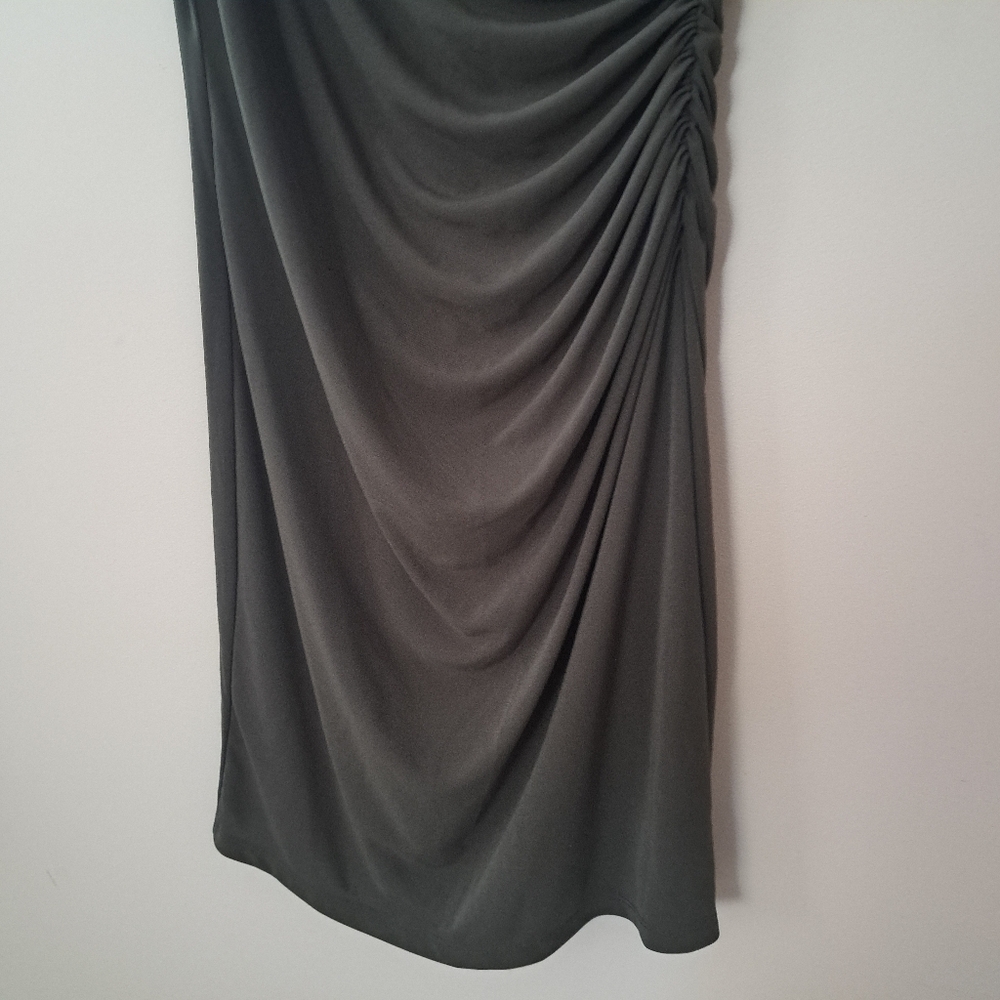 Zara Green Ruched Mini Dress - Picture 6 of 8